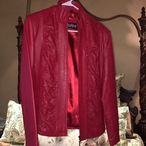 Red Leather Coat